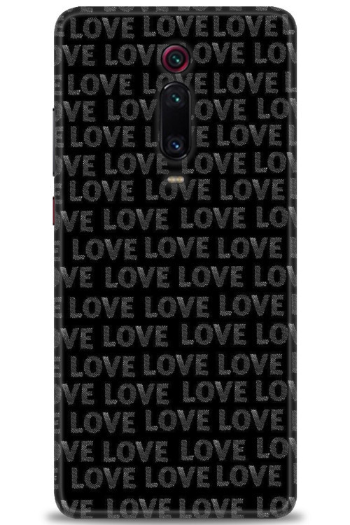 Xiaomi Mi 9T Kılıf HD Baskılı Kılıf - Black Love