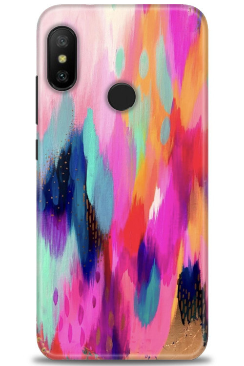 Xiaomi Mi A2 Lite Kılıf HD Baskılı Kılıf - Yaldızlı Renkler