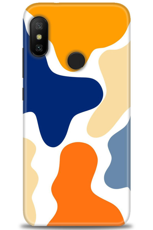 Xiaomi Mi A2 Lite Kılıf HD Baskılı Kılıf - Turuncu Lekeler