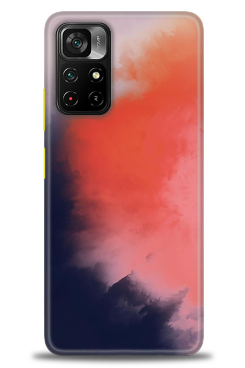 Xiaomi Poco M4 Pro 5G Kılıf HD Baskılı Kılıf - Sisli Turuncu
