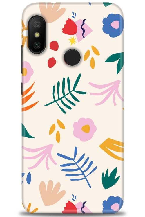 Xiaomi Mi A2 Lite Kılıf HD Baskılı Kılıf - Renkli Dallar