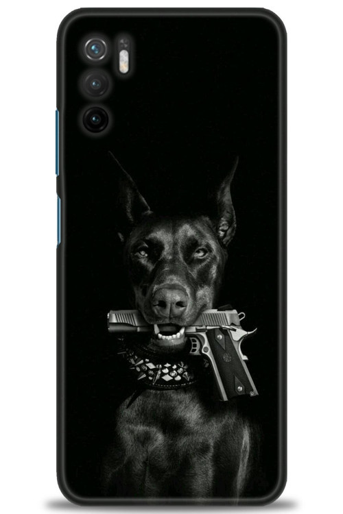 Xiaomi Poco M3 Pro Kılıf HD Baskılı Kılıf - Tabanca ve Köpek