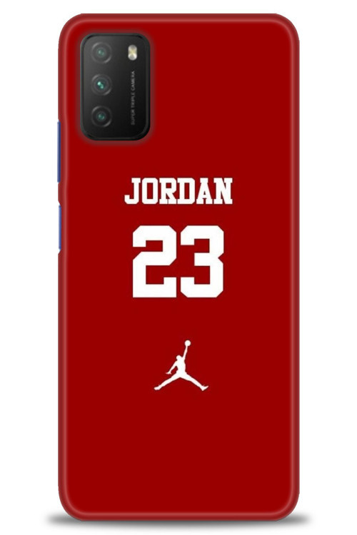 Xiaomi Poco M3 Kılıf HD Baskılı Kılıf - Jordan Kırmızı