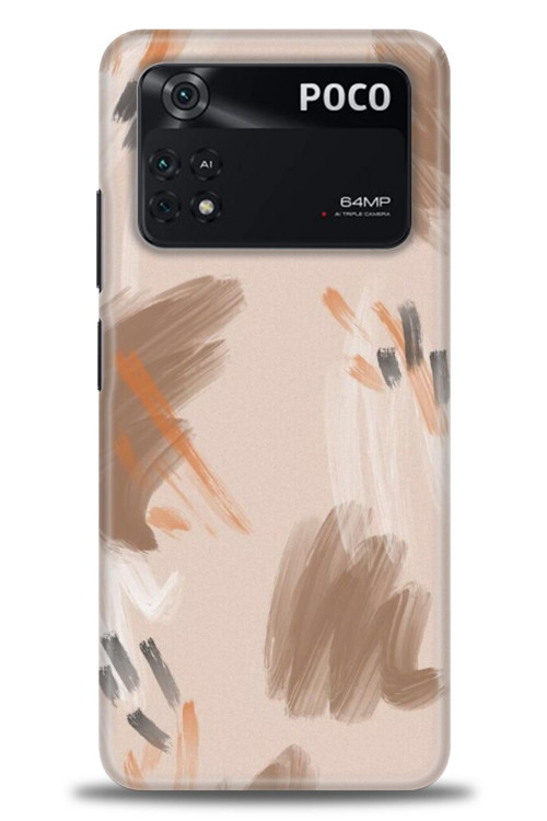 Xiaomi Poco M4 Pro 4G Kılıf HD Baskılı Kılıf - Kahve Çizgiler