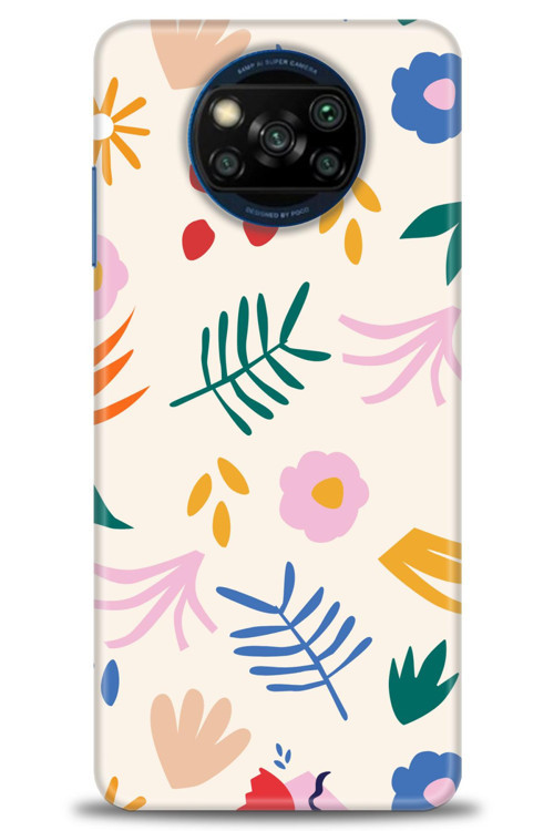 Xiaomi Poco X3 Pro Kılıf HD Baskılı Kılıf - Renkli Dallar
