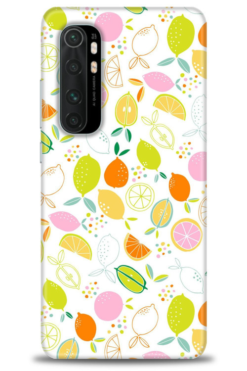 Xiaomi Mi Note 10 Lite Kılıf HD Baskılı Kılıf - Renkli Limonlar