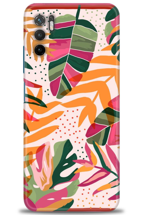 Xiaomi Poco M3 Pro Kılıf HD Baskılı Kılıf - Turuncu Pembe