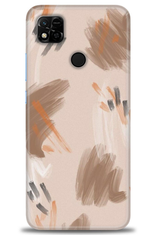 Xiaomi Redmi 10A Kılıf HD Baskılı Kılıf - Kahve Çizgiler