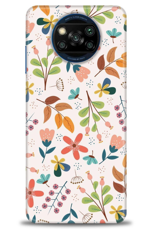 Xiaomi Poco X3 Pro Kılıf HD Baskılı Kılıf - Renkli Dallar