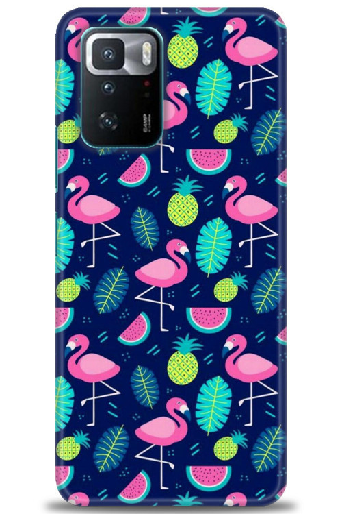 Xiaomi Poco X3 GT Kılıf HD Baskılı Kılıf - Flamingo Ananas