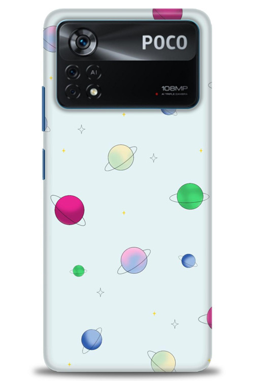 Xiaomi Poco X4 Pro 5G Kılıf HD Baskılı Kılıf - Gezegenler Çizim