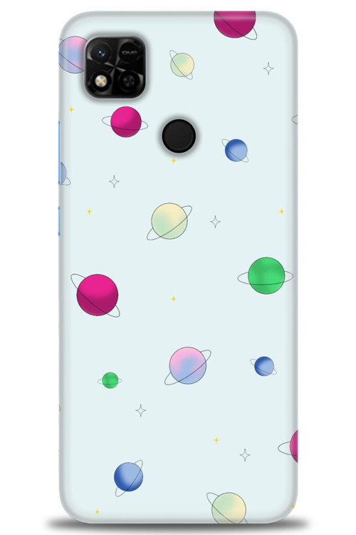 Xiaomi Redmi 10A Kılıf HD Baskılı Kılıf - Gezegenler Çizim