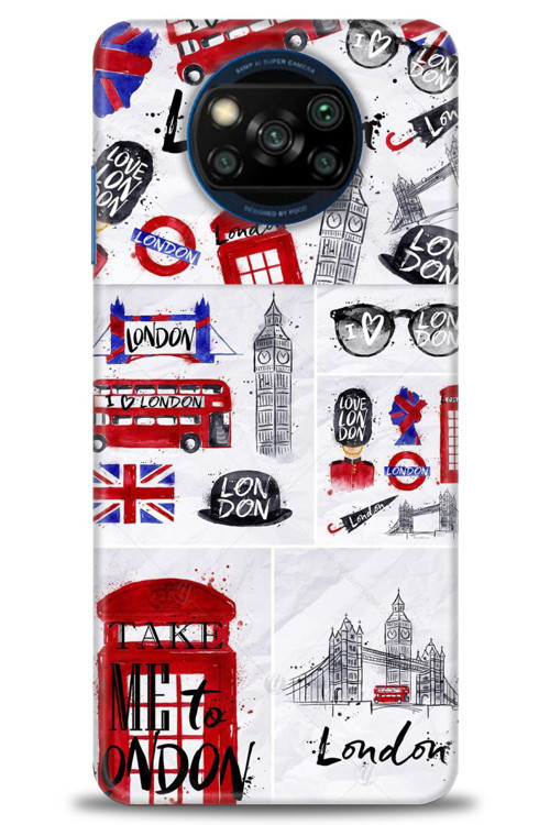 Xiaomi Poco X3 Pro Kılıf HD Baskılı Kılıf - London Set
