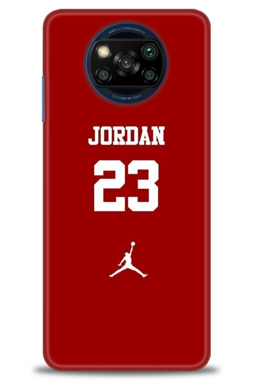 Xiaomi Poco X3 Pro Kılıf HD Baskılı Kılıf - Jordan Kırmızı