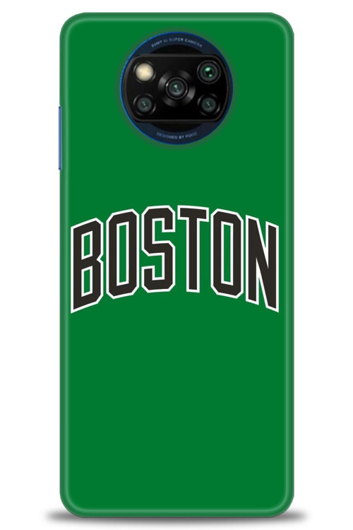 Xiaomi Poco X3 Pro Kılıf HD Baskılı Kılıf - Boston Yeşil