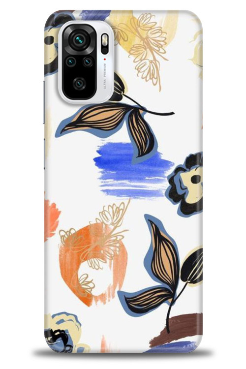 Xiaomi Poco M5s Kılıf HD Baskılı Kılıf - Mavi Yapraklar