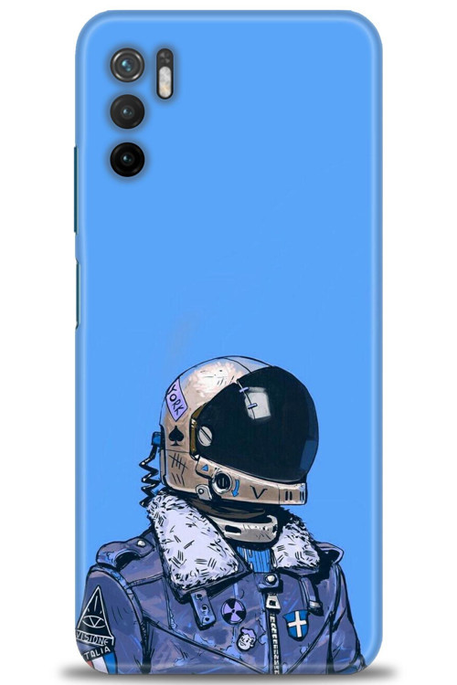 Xiaomi Poco M3 Pro Kılıf HD Baskılı Kılıf - Mavi Astronot