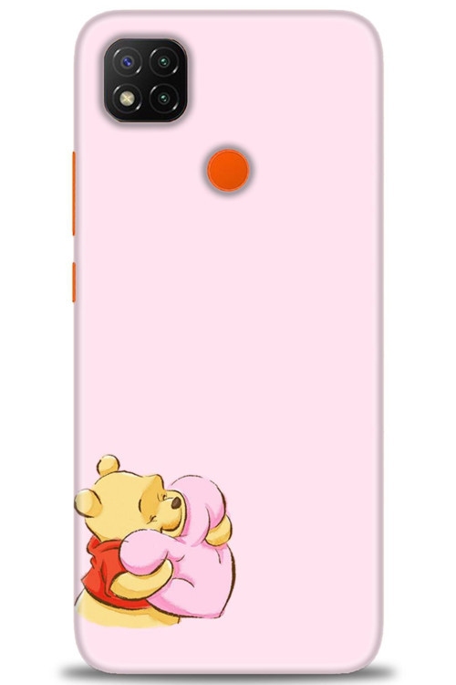 Xiaomi Redmi 9C Kılıf HD Baskılı Kılıf - Winnie the Pooh Kalpli