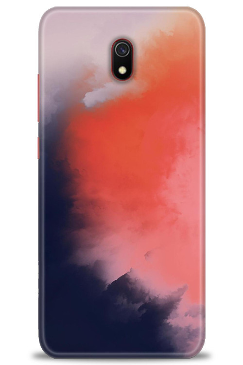 Xiaomi Redmi 8A Kılıf HD Baskılı Kılıf - Sisli Turuncu