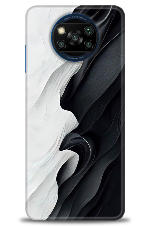 Xiaomi Poco X3 NFC Kılıf HD Baskılı Kılıf - Black and White