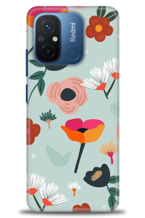 Xiaomi Redmi 12C Kılıf HD Baskılı Kılıf - Çiçekli Dallar