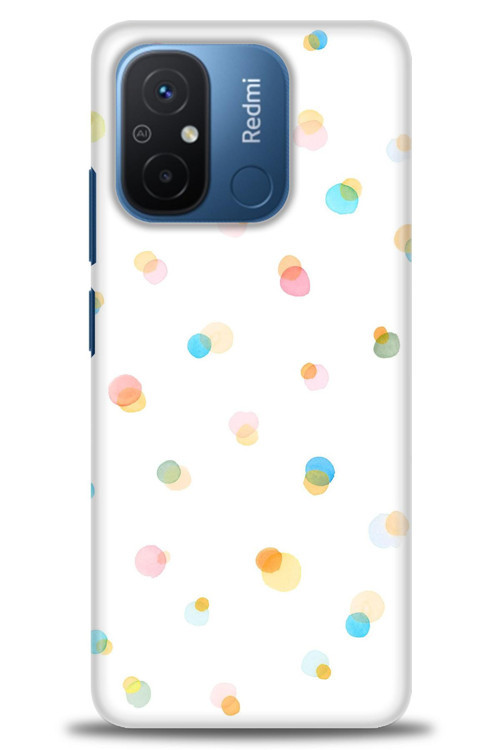 Xiaomi Redmi 12C Kılıf HD Baskılı Kılıf - Rengarenk Puantiye