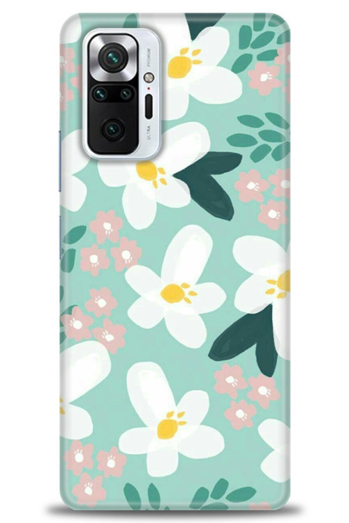 Xiaomi Redmi Note 10 Pro Kılıf HD Baskılı Kılıf - Pembe Beyaz Papatyalar