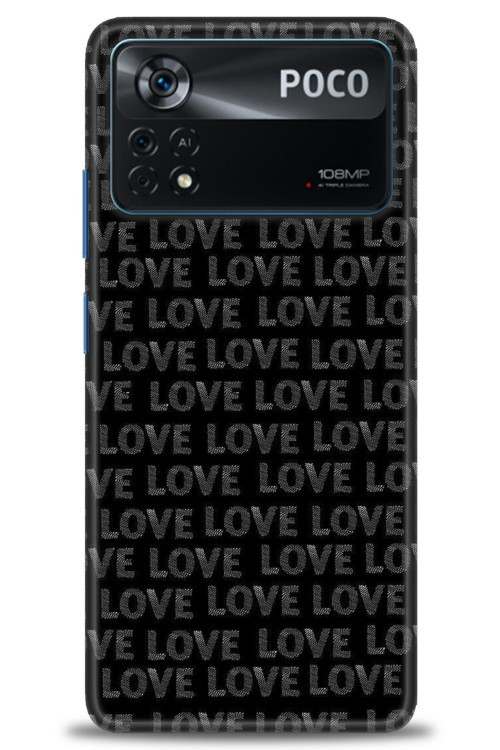 Xiaomi Poco X4 Pro 5G Kılıf HD Baskılı Kılıf - Black Love