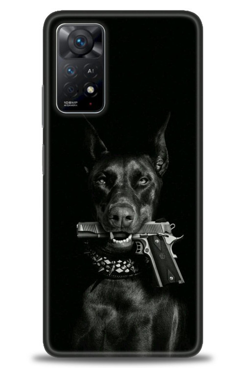 Xiaomi Redmi Note 11 Pro Kılıf HD Baskılı Kılıf - Tabanca ve Köpek