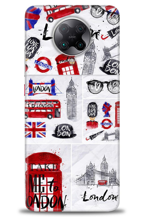 Xiaomi Redmi K30 Pro Kılıf HD Baskılı Kılıf - London Set