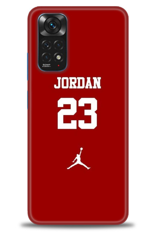 Xiaomi Redmi Note 11 Kılıf HD Baskılı Kılıf - Jordan Kırmızı