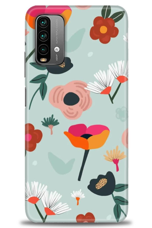Xiaomi Redmi 9T Kılıf HD Baskılı Kılıf - Çiçekli Dallar