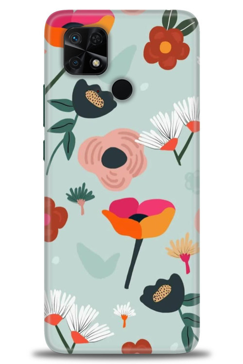 Xiaomi Redmi 10C Kılıf HD Baskılı Kılıf - Çiçekli Dallar