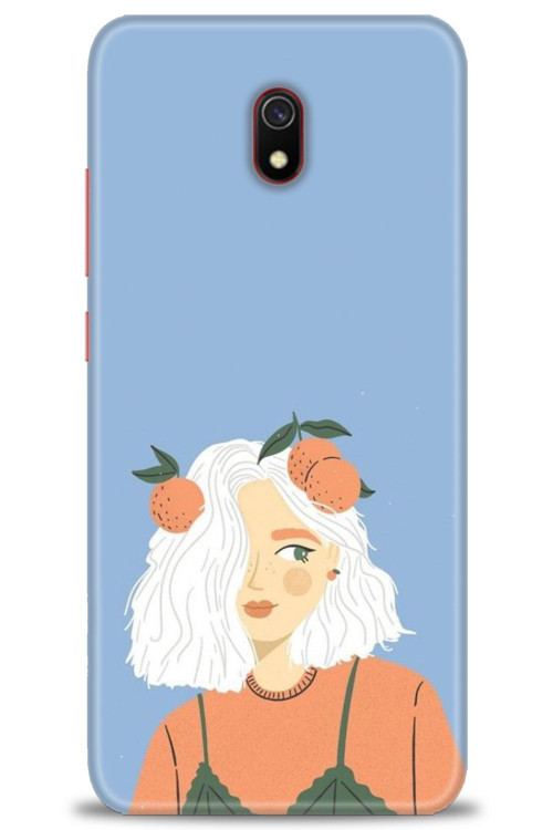 Xiaomi Redmi 8A Kılıf HD Baskılı Kılıf - Beyaz Saçlı Kız