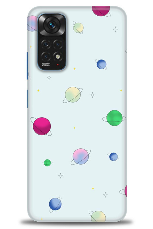 Xiaomi Redmi Note 11 Kılıf HD Baskılı Kılıf - Gezegenler Çizim