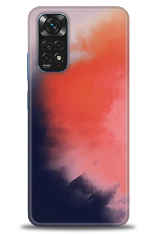 Xiaomi Redmi Note 11S Kılıf HD Baskılı Kılıf - Sisli Turuncu