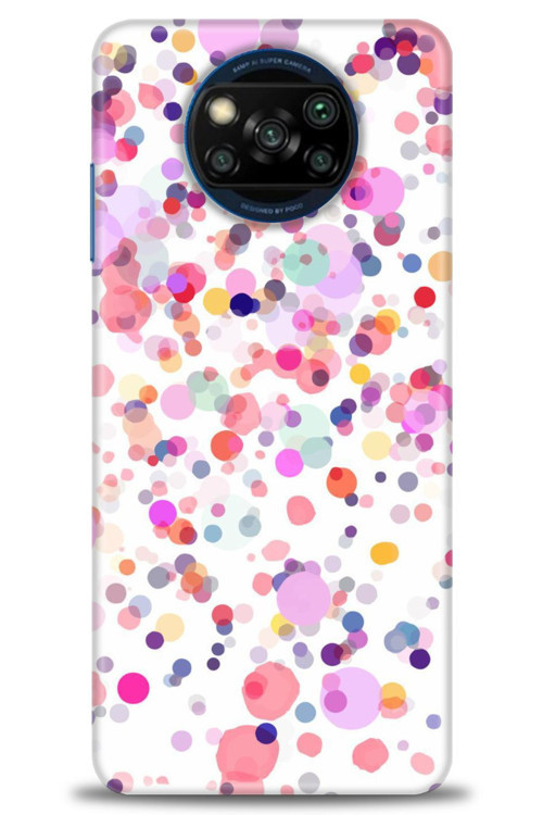Xiaomi Poco X3 NFC Kılıf HD Baskılı Kılıf - Renkli Benekler