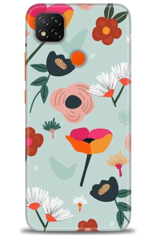 Xiaomi Redmi 9C Kılıf HD Baskılı Kılıf - Çiçekli Dallar