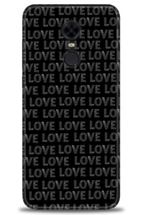 Xiaomi Redmi 5 Plus Kılıf HD Baskılı Kılıf - Black Love