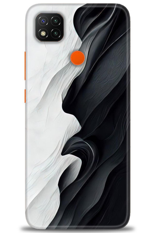 Xiaomi Redmi 9C Kılıf HD Baskılı Kılıf - Black and White