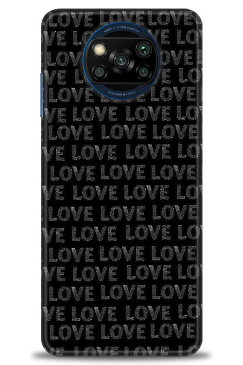 Xiaomi Poco X3 NFC Kılıf HD Baskılı Kılıf - Black Love