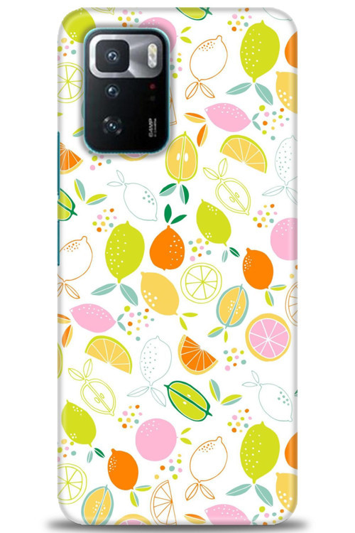 Xiaomi Poco X3 GT Kılıf HD Baskılı Kılıf - Renkli Limonlar