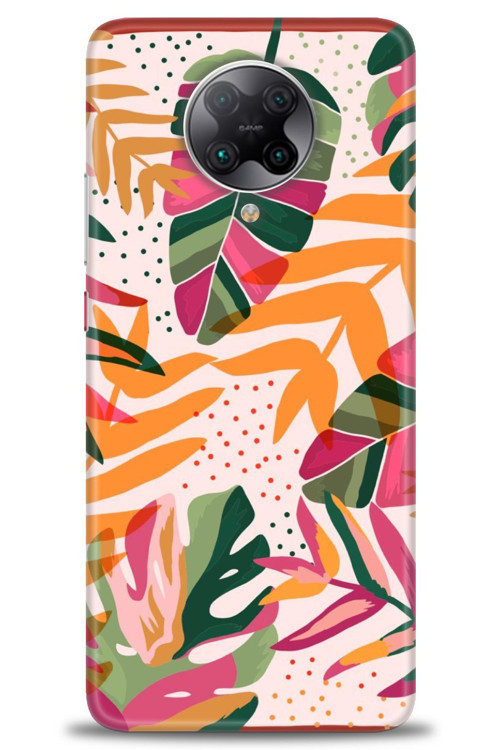 Xiaomi Redmi K30 Pro Kılıf HD Baskılı Kılıf - Turuncu Pembe