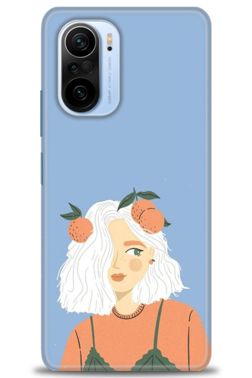 Xiaomi Redmi K40 Kılıf HD Baskılı Kılıf - Beyaz Saçlı Kız