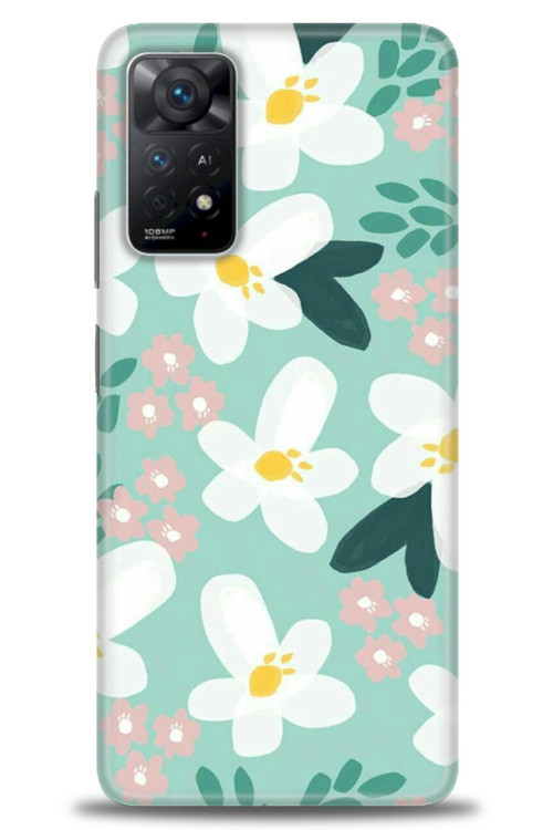 Xiaomi Redmi Note 11 Pro Kılıf HD Baskılı Kılıf - Pembe Beyaz Papatyalar