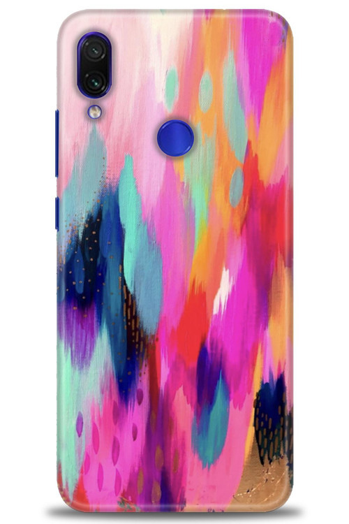 Xiaomi Redmi Note 7 Kılıf HD Baskılı Kılıf - Yaldızlı Renkler