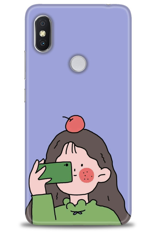 Xiaomi Redmi Note 6 Pro Kılıf HD Baskılı Kılıf - Yeşil Kız