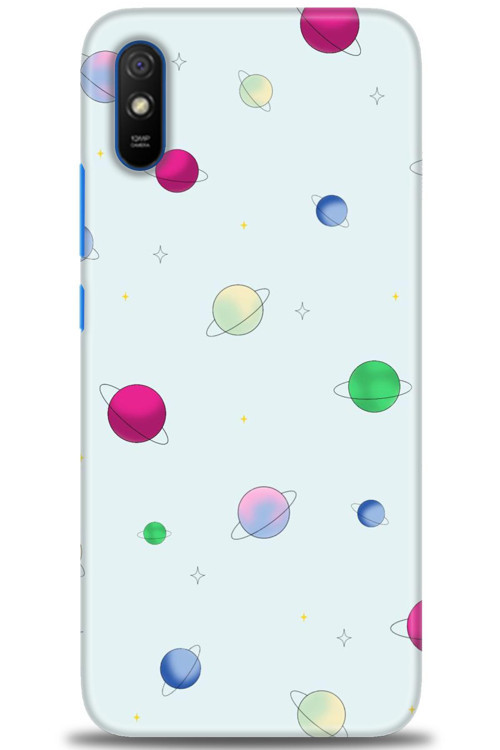 Xiaomi Redmi 9A Kılıf HD Baskılı Kılıf - Gezegenler Çizim