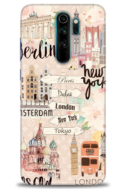 Xiaomi Redmi Note 8 Pro Kılıf HD Baskılı Kılıf - Berlin Set