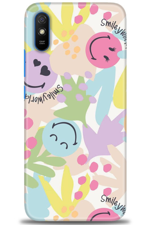 Xiaomi Redmi 9A Kılıf HD Baskılı Kılıf - Smiley World
